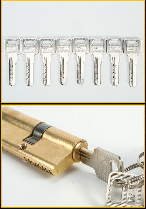 大门入户防盗门锁芯 全铜纯铜老式双面家用通用型ab锁芯 铁钥匙